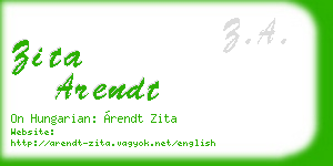 zita arendt business card